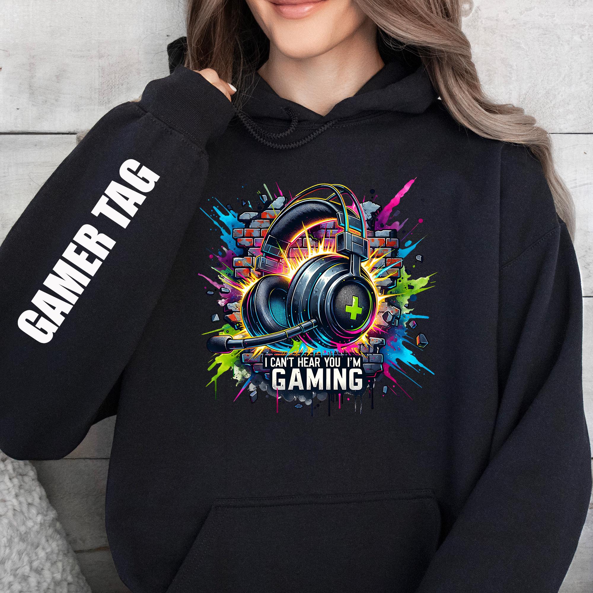 Personalised Gamer Hoodie - Headphones Design - Adult & Child Sizes - Christmas Gift - Add Gamer Tag Option