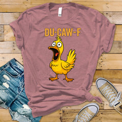 Du-Caw-F Funny Duck Unisex Graphic Tee: Tracked UK Shipping