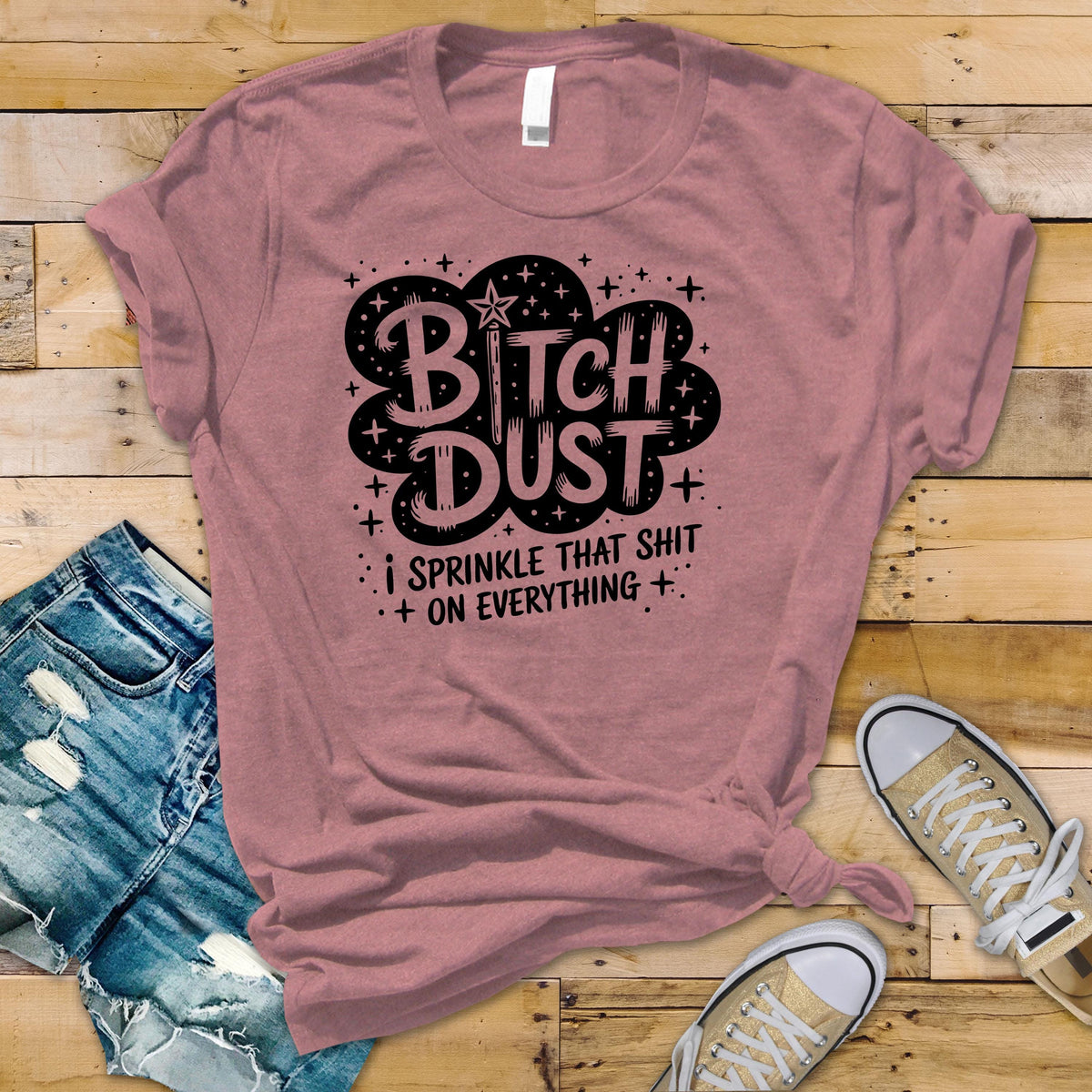 Bitch Dust Shirt: Retro Funny Design - Tracked UK Shipping
