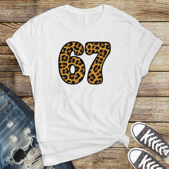 Six Seven Shirt, Funny Number Meme Shirt, 6 7 Leopard Design, Gen Alpha Humour - Christmas Gift