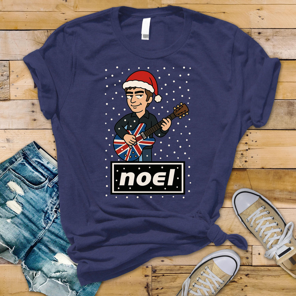 Funny Christmas Noel Music T-Shirt - UK Postage