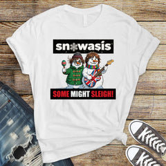 Funny Christmas Snowasis Music T-Shirt - Worldwide Postage