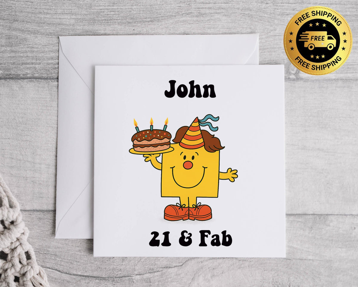 Personalised 21st Birthday Card: Mens "Fab at 21" Design,Fast UK Postage