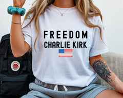 Charlie Kirk Freedom Shirt: USA Flag Unisex T-Shirt