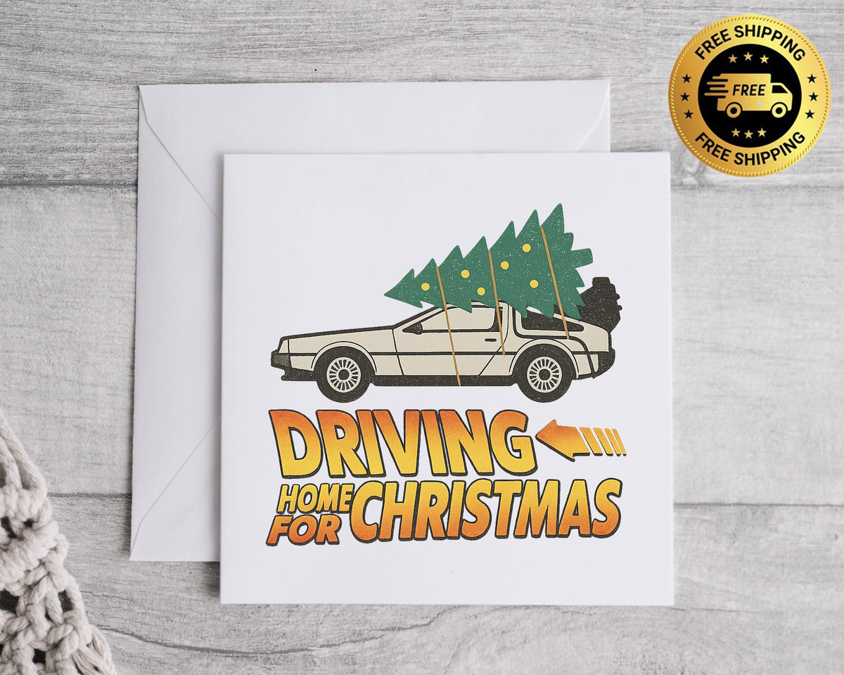 Funny Christmas Card: Driving Home For Christmas Parody Design