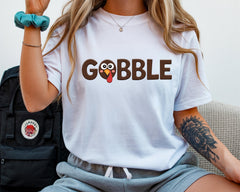Funny Turkey Face Shirt: Thanksgiving Unisex Tee