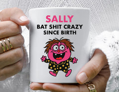 Personalized Birthday Mug – Bat Shit Crazy, Custom Name Gift