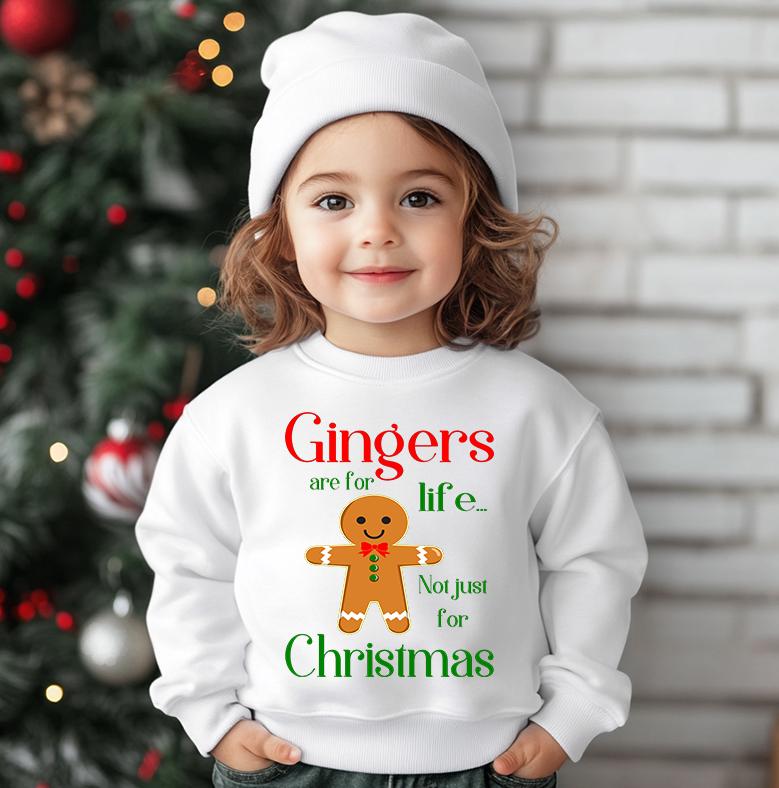 Kids Christmas Sweatshirt: Gingers are for life - Unisex Gildan Heavy Blend