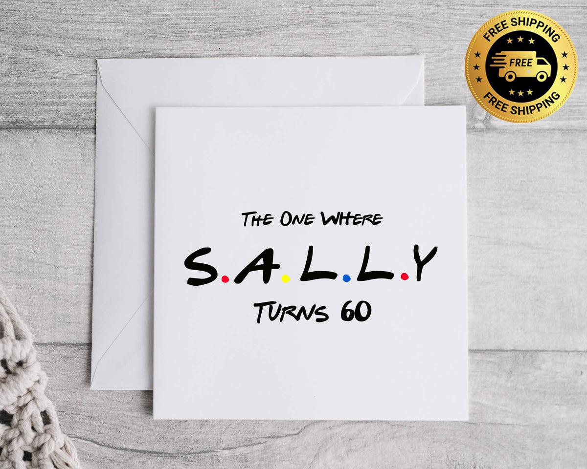 Personalised 60th Birthday Card: Friends Style - The One Where Name Turns 60 Design