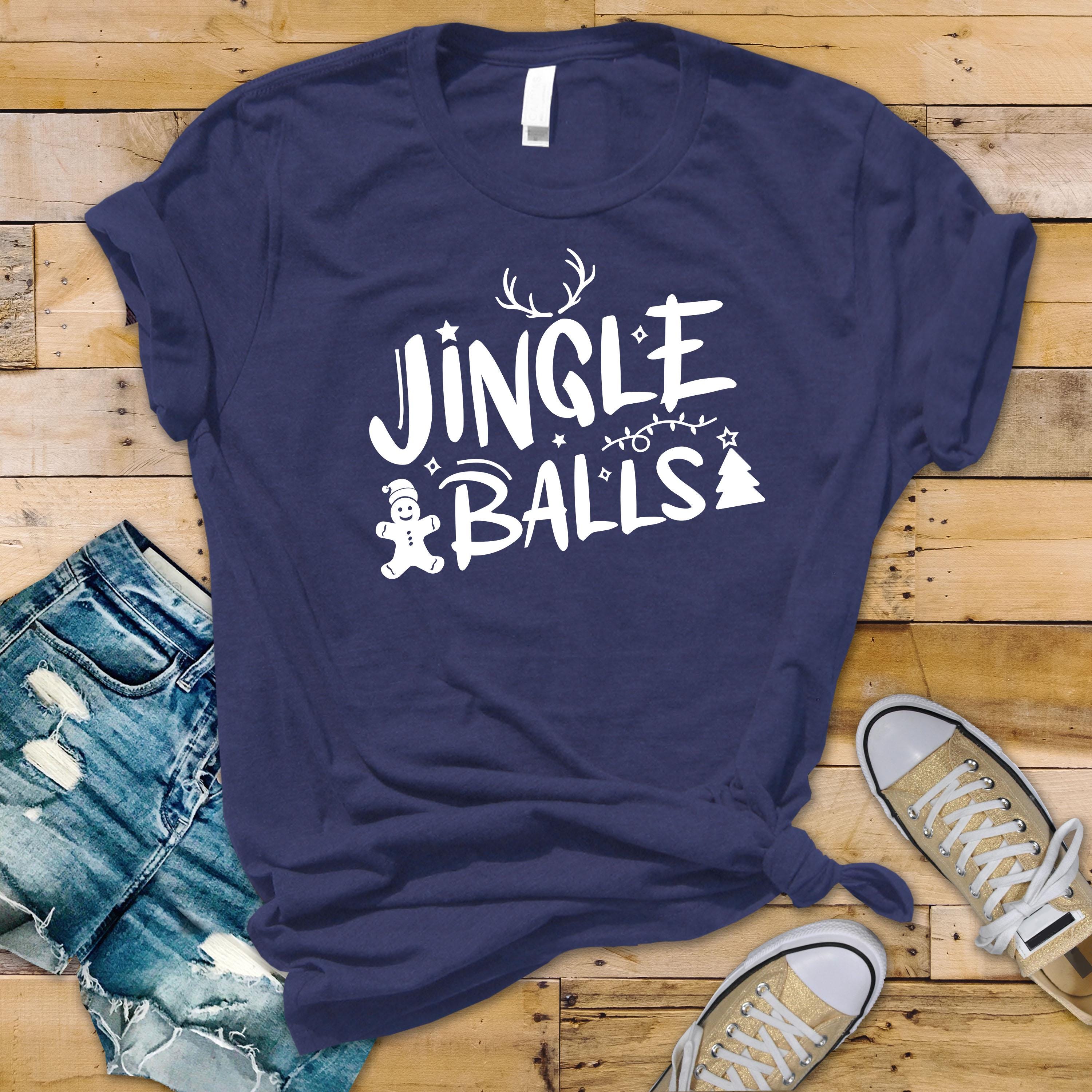 Funny Christmas Graphic T-Shirt: Tinsel Tits, Jingle Balls