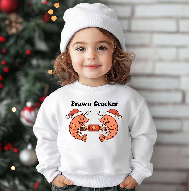 Kids Christmas Sweatshirt: Prawn Cracker Design