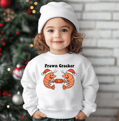 Kids Christmas Sweatshirt: Prawn Cracker Design