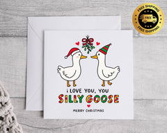 Funny Christmas Card - Silly Goose Design  - Fast UK Post