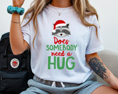 Funny Christmas Shirt - Does Somebody Need a Hug Design