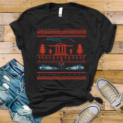 Christmas T-Shirt - BTTF 40th Anniversary Fair Isle 80s Movie Design