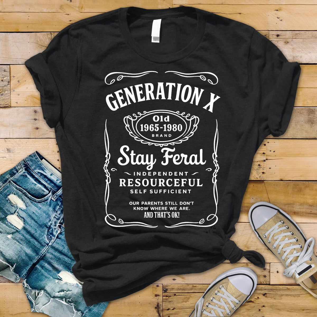 Funny Gen X T-Shirt: Stay Feral Graphic Tee
