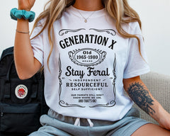 Funny Gen X T-Shirt: Stay Feral Graphic Tee