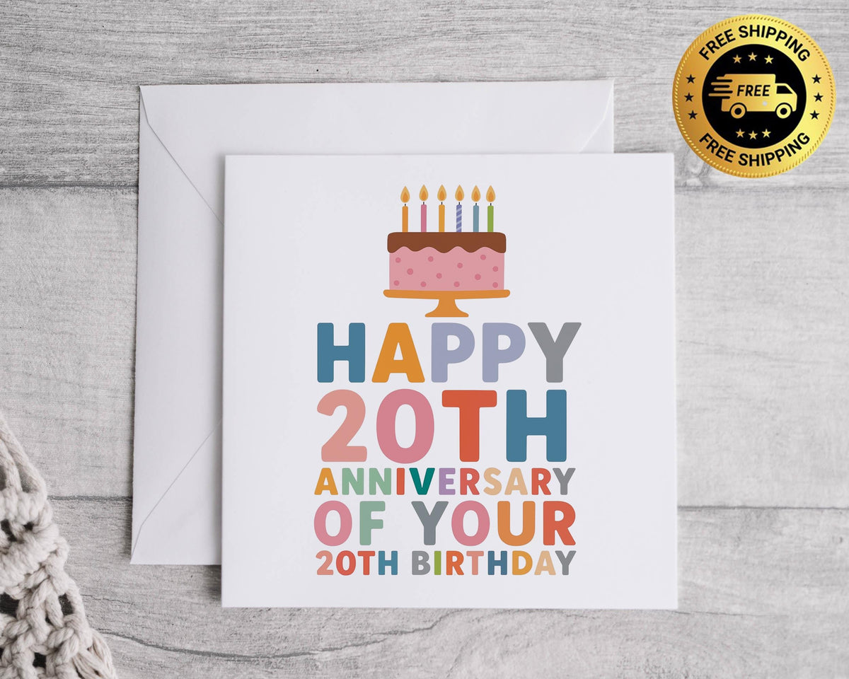 Personalised 40th Birthday Card: Funny 20th Anniversary Design