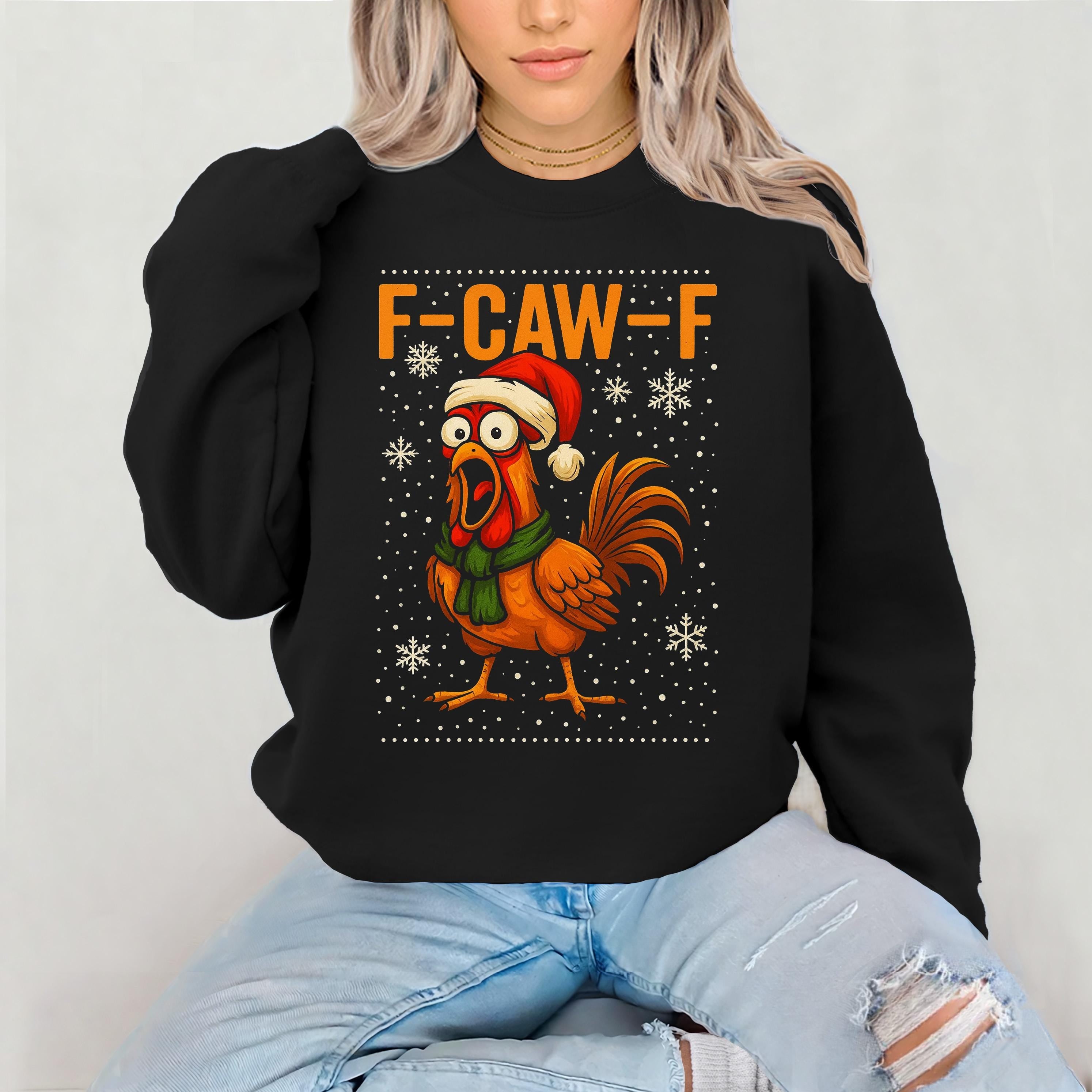 Rude Christmas Sweater - FCawF - Funny Chicken Unisex Sweatshirt