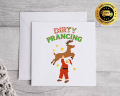 Funny Christmas Card - Dirty Prancing Design  - Fast UK Post