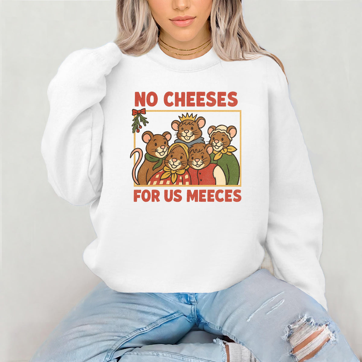 No Cheeses for us Meeces Christmas Jumper - Fast Free Post