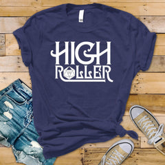 D&D T-Shirt: High Roller Design - Fast and Fast Tracked UK postage