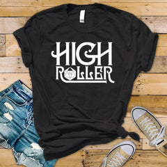 D&D T-Shirt: High Roller Design - Fast and Fast Tracked UK postage