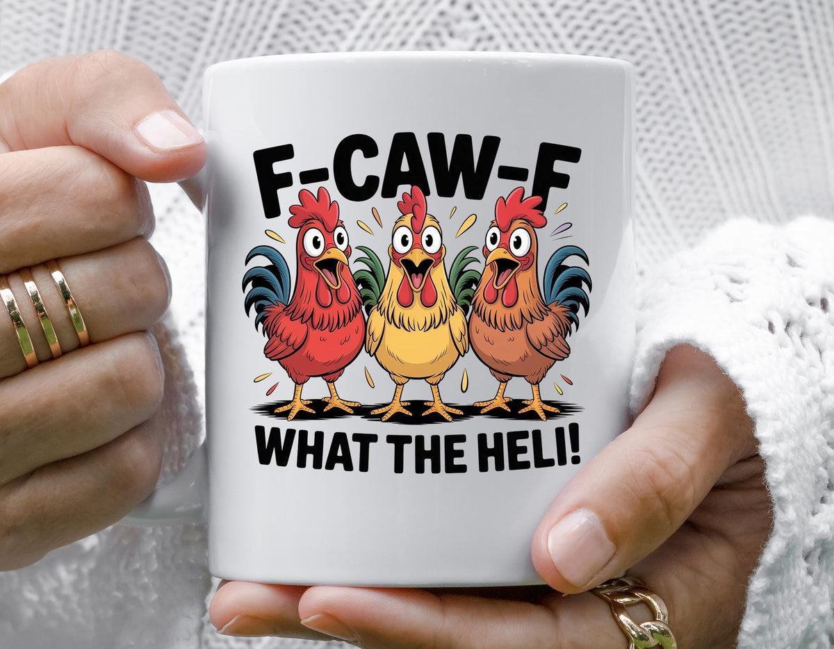 F-Caw-F Group- Funny Mug - Chicken Graphic Design - Free UK Tracked Postage