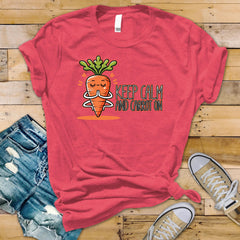 Keep Calm and Carrot On - Funny Design Softstyle Tee - Fast UK Tracked Postage
