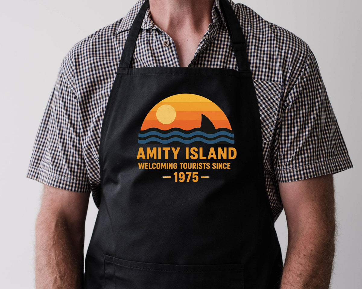 Movie Apron - Amity Island Sunset Design on Choice of Colours