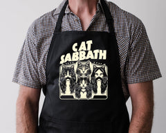 Funny Music Apron - Cat Sabbath Design on Choice of Colours