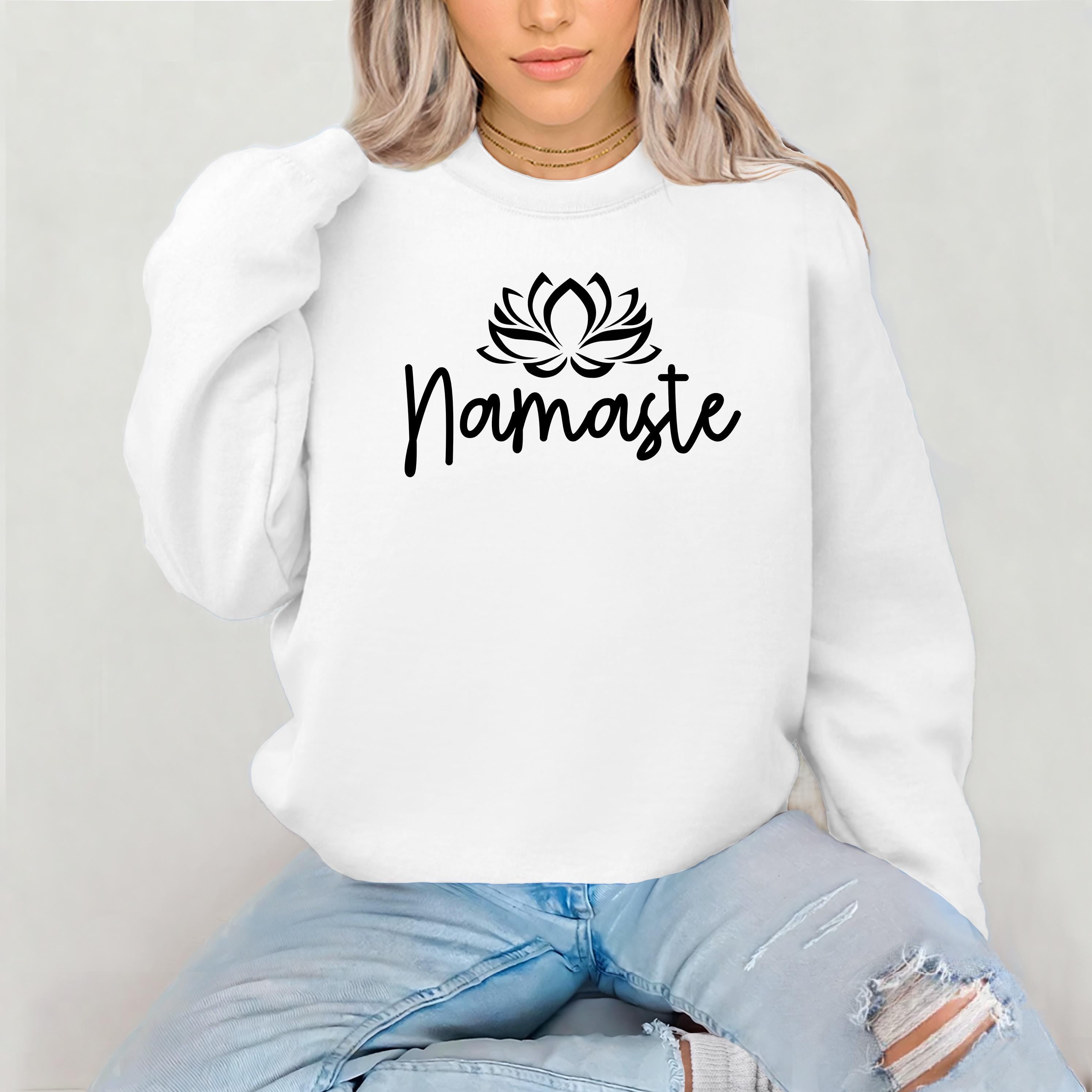 Namaste Sweatshirt- Yoga Design Heavyweight Gildan - Fast UK Tracked Postage