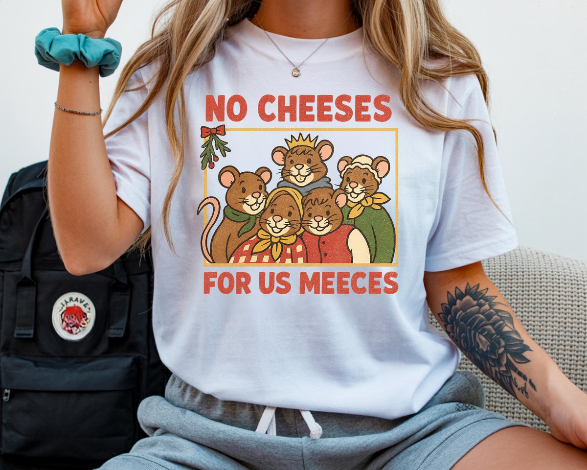 Christmas Shirt - No Cheeses for us Meeces Design, Unisex Softstyle