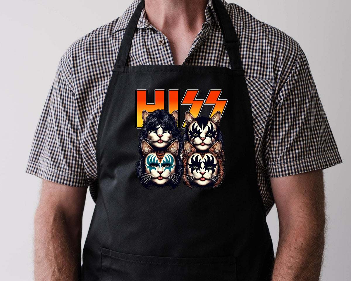 Music Parody Apron - Hiss Cats Design on Choice of Colours