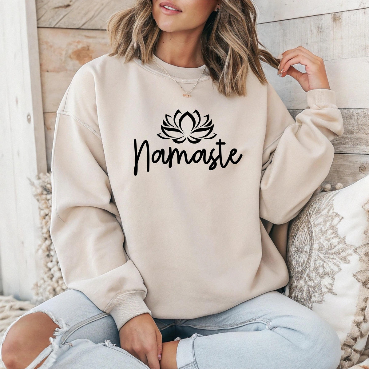 Namaste Sweatshirt- Yoga Design Heavyweight Gildan - Fast UK Tracked Postage