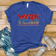 TV Parody T-Shirt : WSQK The Squark Red Logo Design, Gildan Softstyle