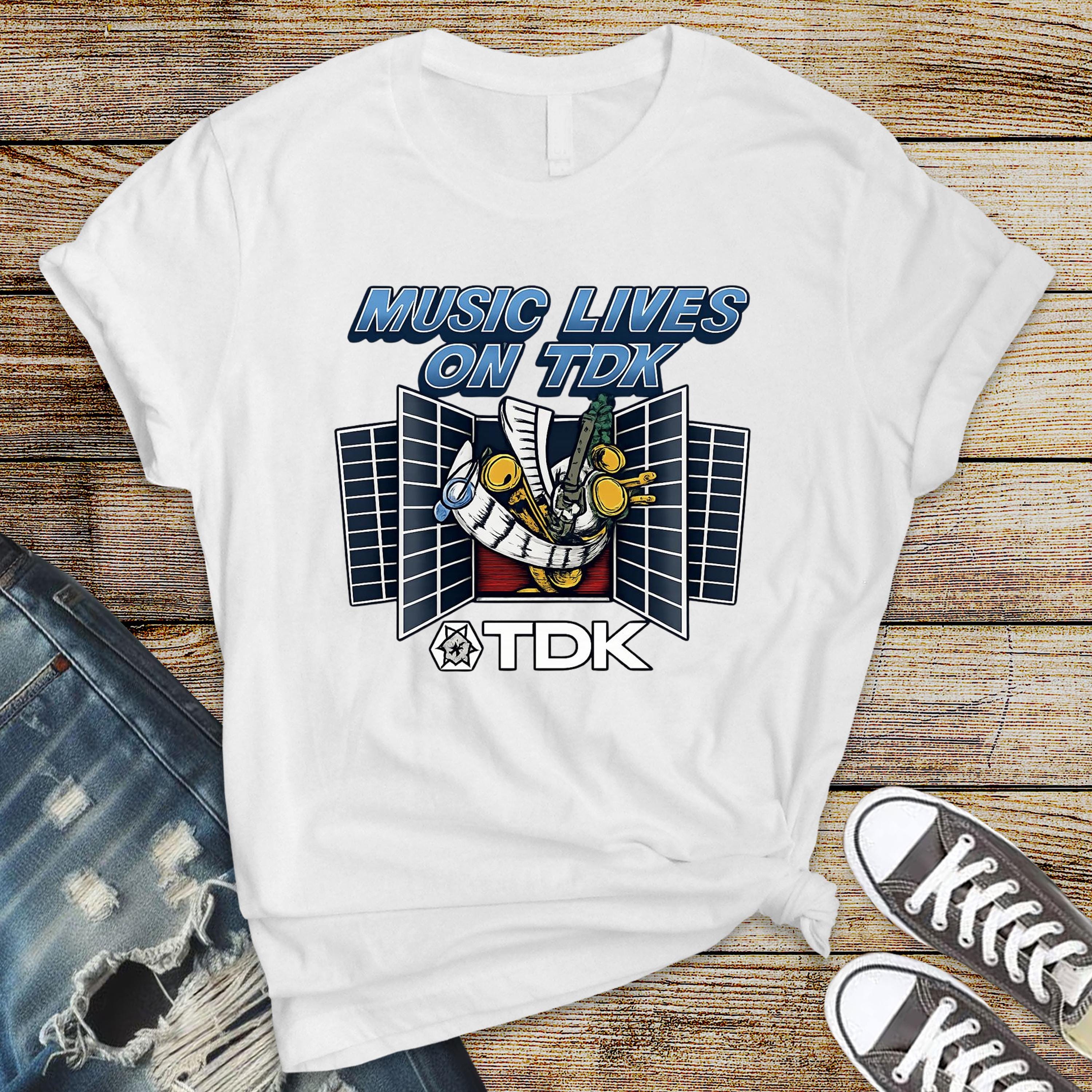 TV Parody T-Shirt : Music Lives on TDK Design, Gildan Softstyle