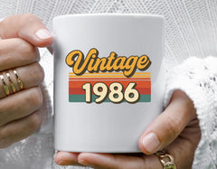 Personalised 40th Birthday Mug: Vintage 1986 Design - Fast UK Tracked Shipping