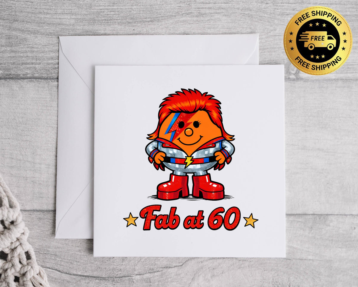 Funny 60th Birthday Card: Fab at 60 Ziggy Design - Fast UK Shipping
