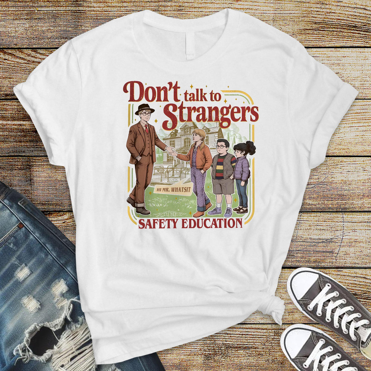 TV Parody T-Shirt : Don't Talk to Strangers Design, Gildan Softstyle