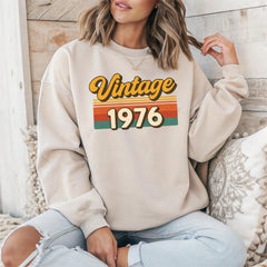 50th Birthday Sweatshirt: Vintage 1976 Design Gildan Unisex Top - Fast Tracked UK Shipping