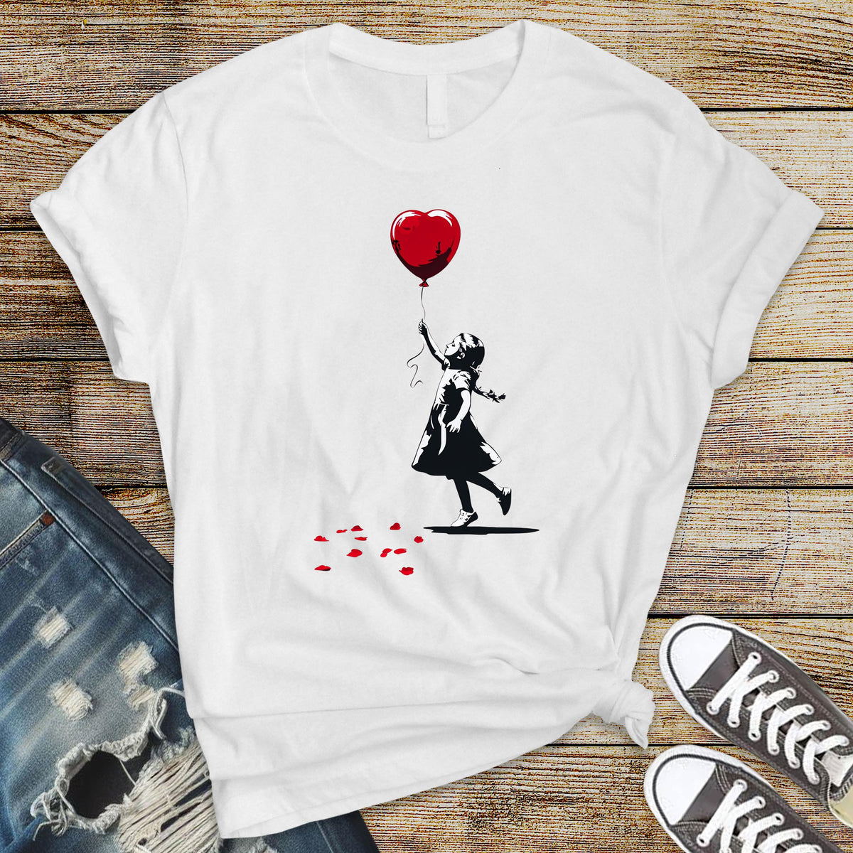 Balloon Girl t-shirt - Parody Design - Gilden Softstyle Tee