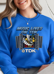 TV Parody Sweatshirt: Music Lives on TDK Design, Gildan Heavyweight
