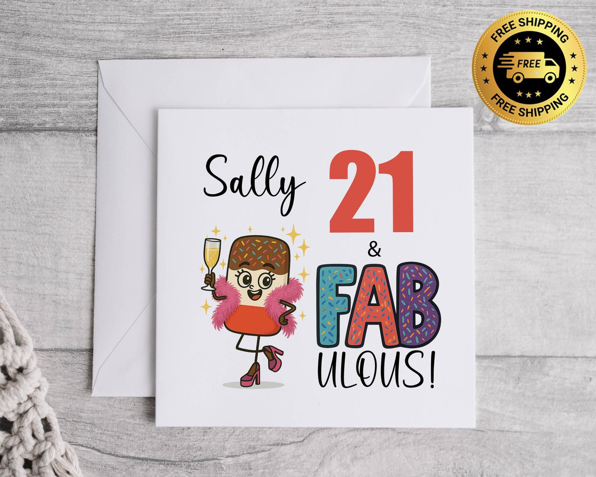 Personalised 21st Birthday Card: Fab Lolly Design