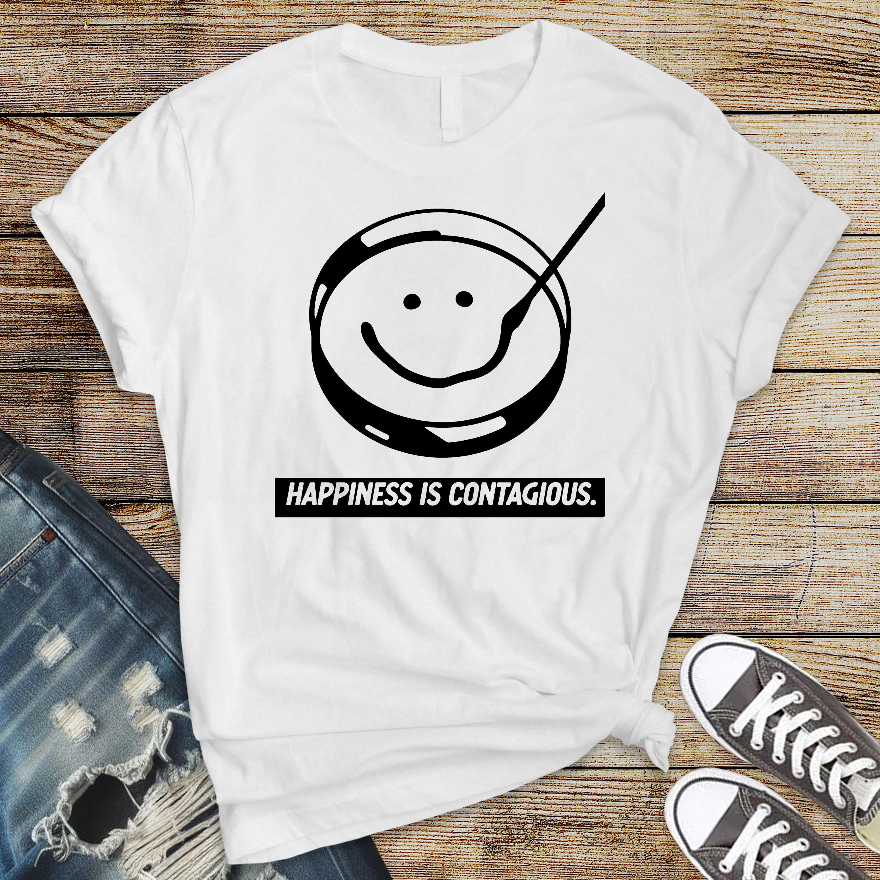 Happiness is Contagious T-Shirt - Cult TV Parody Design , Unisex Softstyle