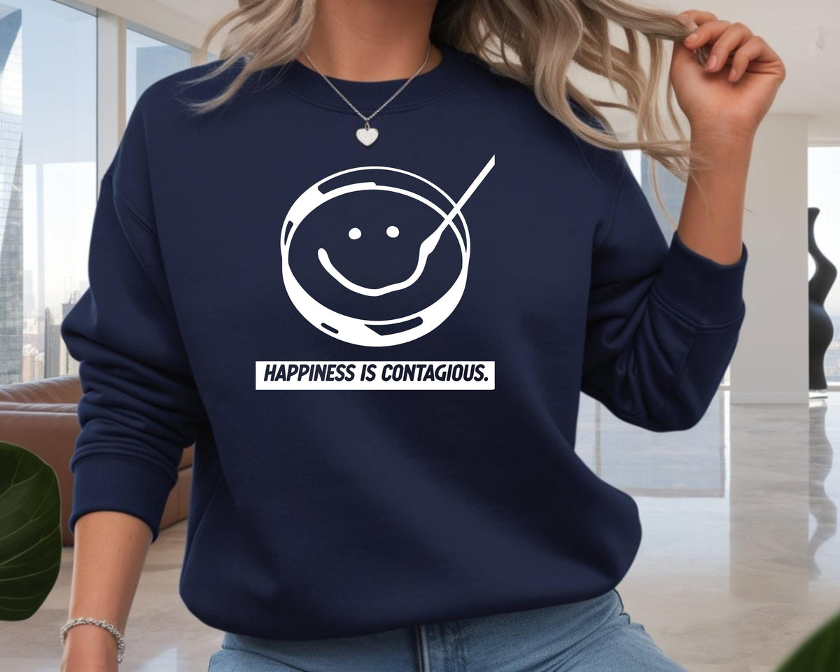 Happiness is Contagious Sweatshirt: Cult TV Design, Gildan Heavyweight