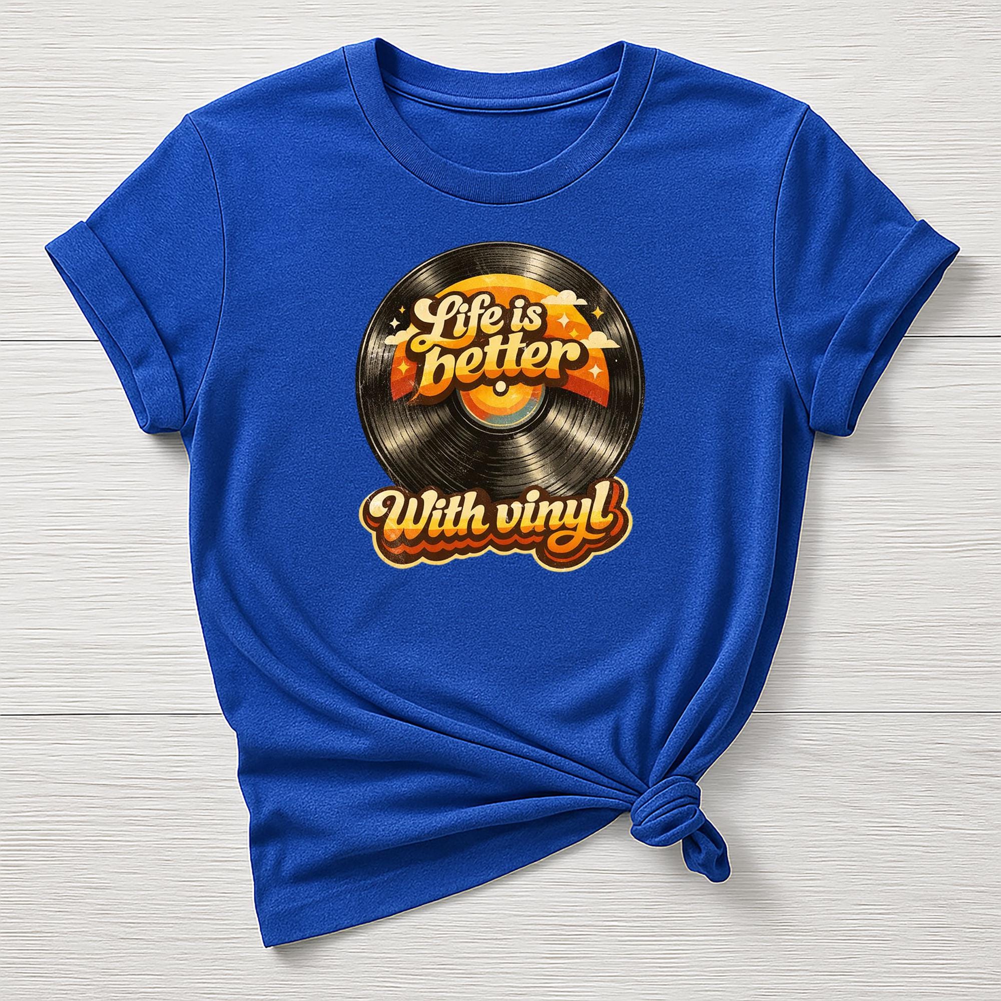 Music T-Shirt : Life is Better With Vinyl Design, Gildan Softstyle