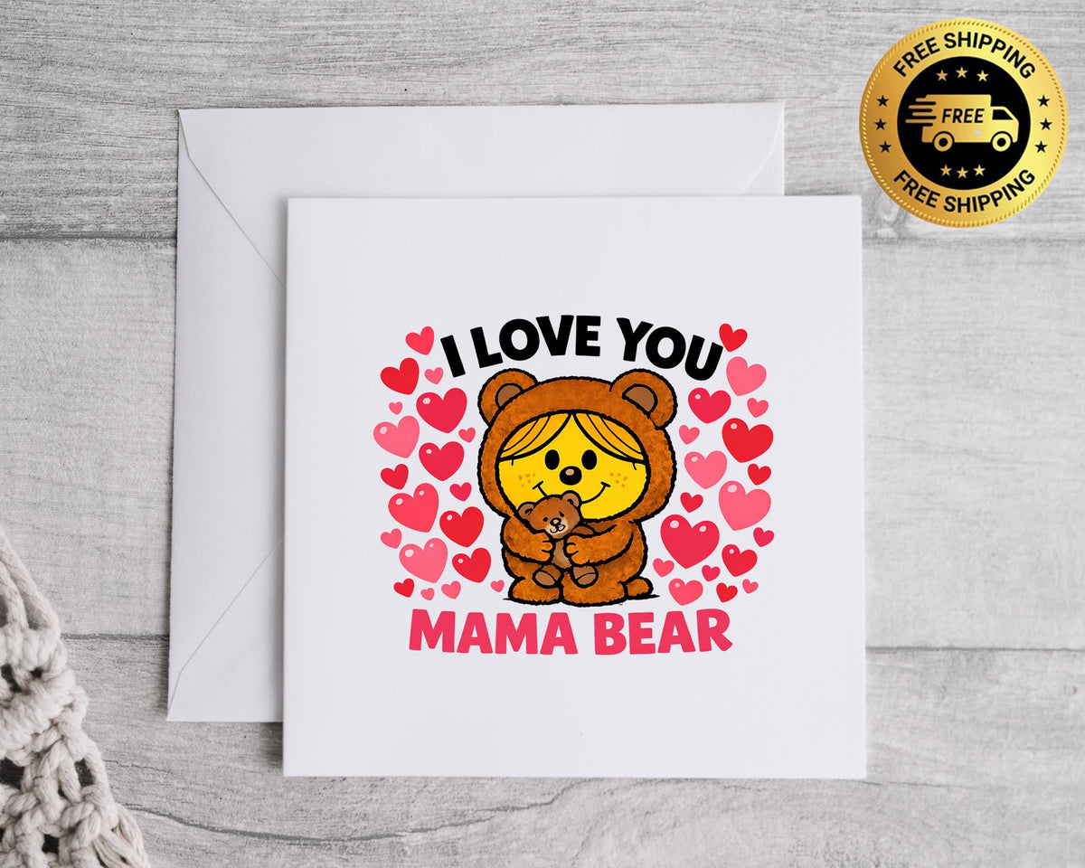 Funny Anniversary Card - I Love You Mama Bear Design