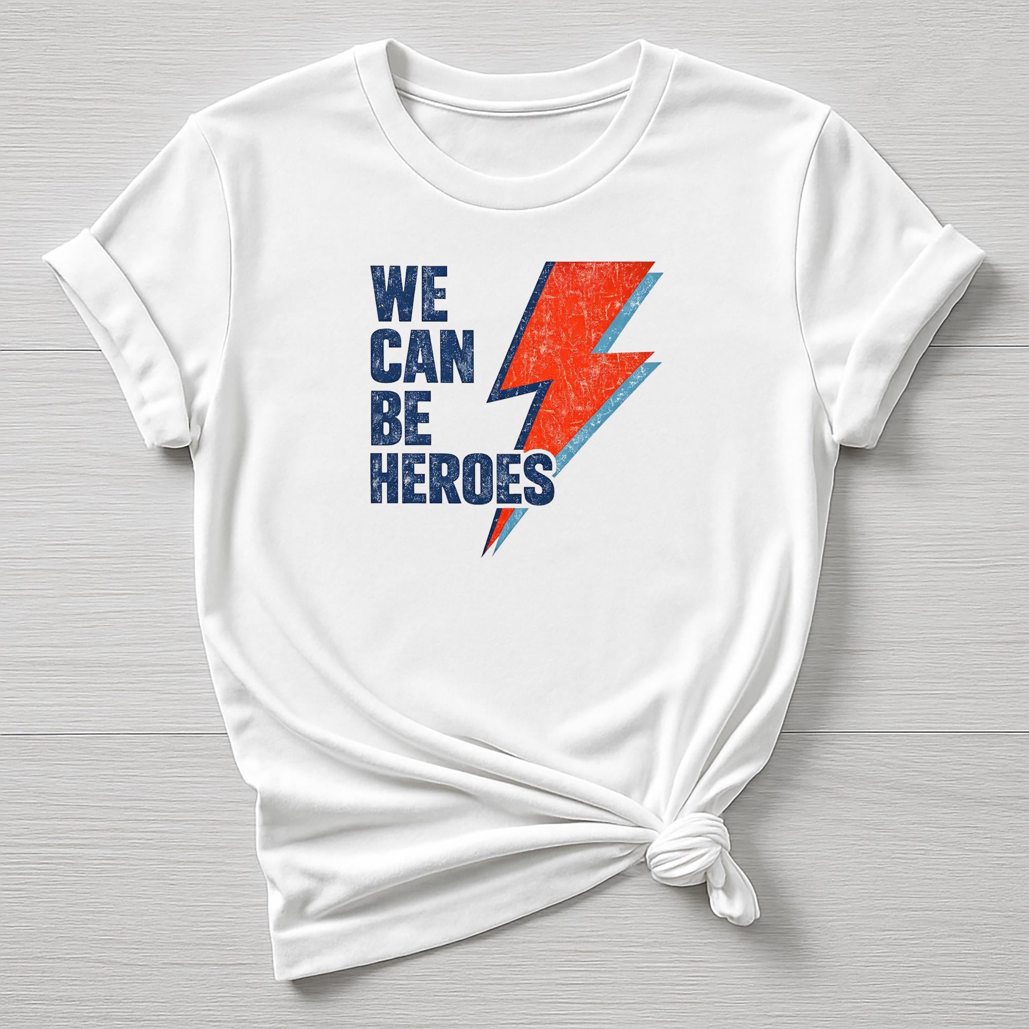 Music T-Shirt : We Can Be Heroes Design, Gildan Softstyle