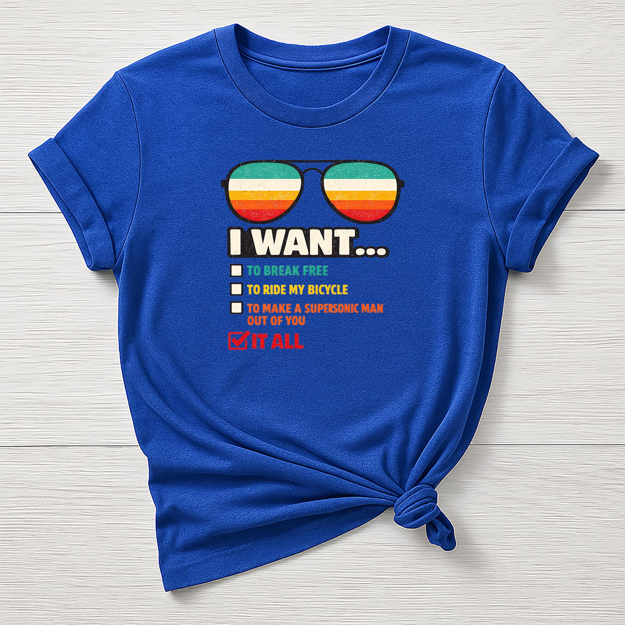 Music T-Shirt : I Want It All Design, Gildan Softstyle